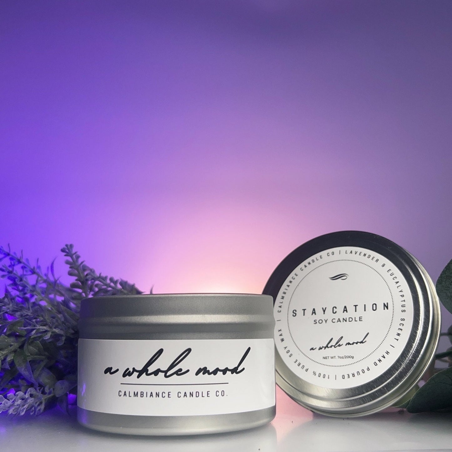Staycation | Lavender & Eucalyptus Scented Soy Wax Candle