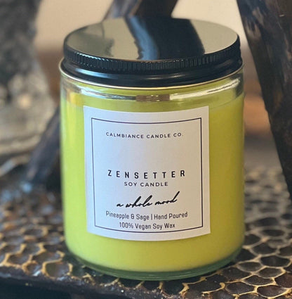 Zensetter | Pineapple & Sage Scented Soy Wax Candle