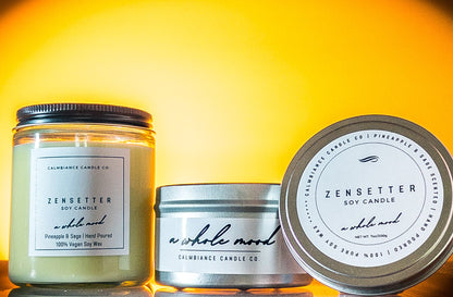 Zensetter | Pineapple & Sage Scented Soy Wax Candle