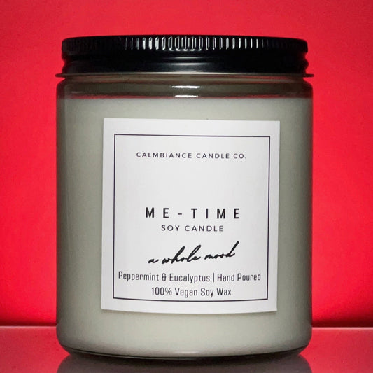 Me-Time | Peppermint & Eucalyptus Scented Soy Wax Candle